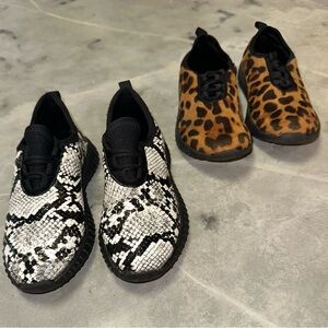 Little Girls Sneakers‎ Size 9 Leopard Print And Snakeskin